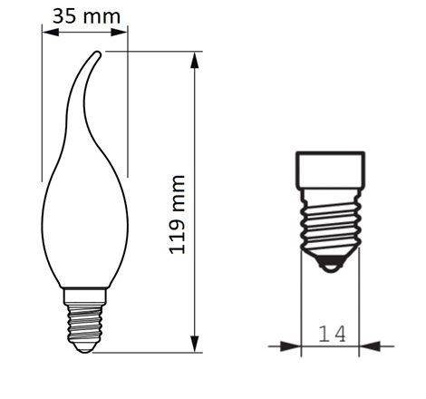 MASTER LEDCandle DT 3.4-40W E14 927 BA35 CL G LED Žárovka 3,4W 470lm 2