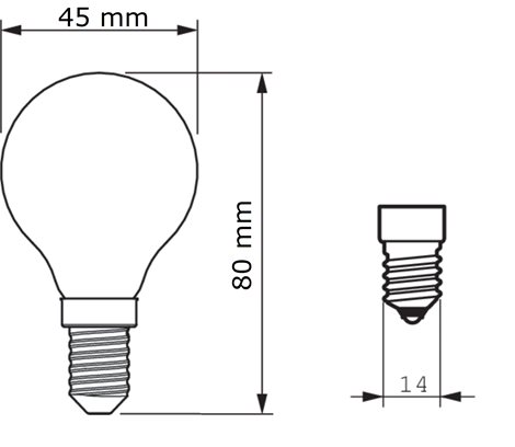 CorePro LEDLuster ND 2-25W P45 E14 827 CL G LED Žárovka 2W 250lm 3