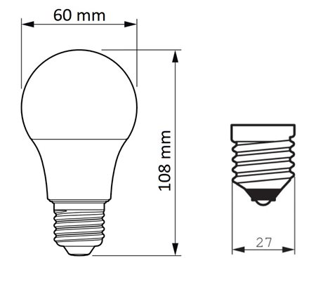 PILA LED 60W A60 E27 865 FR ND  LED žárovka 9W 806lm 2