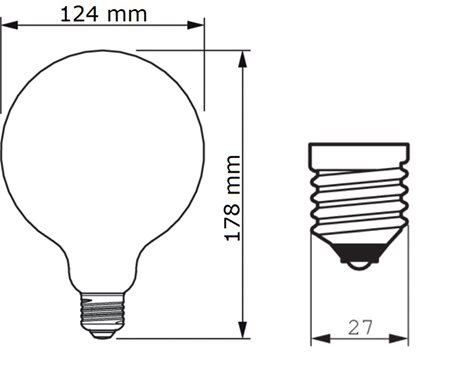 MASTER Value LEDBulb D 5.9-60W E27 927 G120 CL G LED Žárovka 5,9W 806lm 3