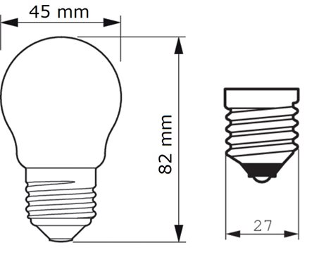 CorePro LEDLuster ND 4.3-40W E27 827 P45 CL G LED Žárovka 4,3W 470lm 3