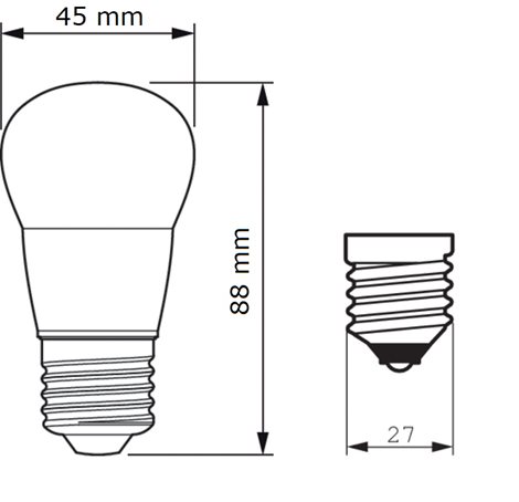 CorePro Lustre ND 5-40W E27 827 P45 FR Žárovka 5W 470lm 2
