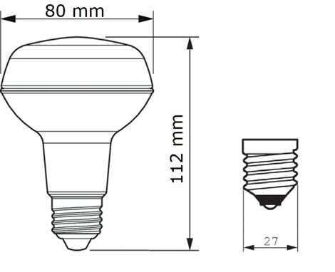 CorePro LEDspot ND R80 8-100W E27 827 36D  LED Žárovka 8W R80lm 6