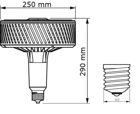 TForce LED HPI UN 95W E40 840 NB, LED žárovka 95,0W 13 000lm 5