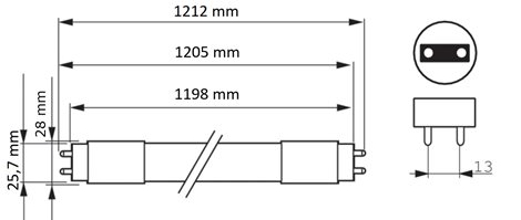 CorePro LEDtube 1200mm UO 21.5W 840 T8 LED Trubice 21,5W 2400lm 4