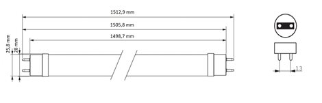 MASTER LEDtube Value 1500mm HO 840 T8 LED trubice 20,5W 3100lm 5