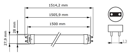 CorePro LEDtube UN 1500mm HO 840 T8 LED Trubice 23W 2700lm 2