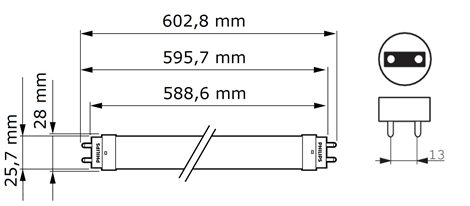 CorePro LEDtube UN 600mm HO 8W840 T8 LED Trubice 8W 900lm 5