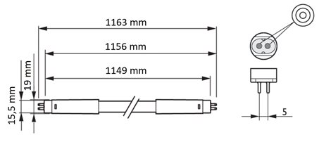MASTER LEDtube HF 1149mm HO 26W 830 T5 OE LED trubice 26W 3700lm 3