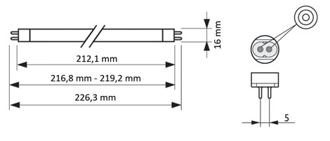 TL Mini 6W/33-640 Lineární zářivka 6W 280lm 2