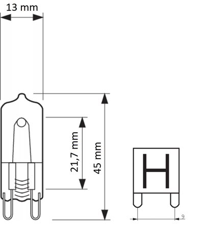 Halogen MV Click 44.0W G9 230V CL 1CT/10F Halogenová žárovka 44W 2