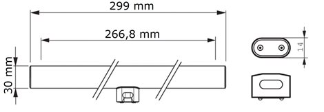 LED 2.2W 300mm S14D WW ND LED Žárovka 2,2W 250lm 2