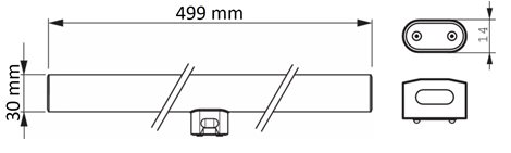 LED 3.5W 500mm S14D WW ND LED Žárovka 3,5W 375lm 3