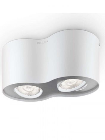 53302/31/16 Stropní bodové LED svítidlo Philips Phase 2x4,5W 1000lm 2700K, bílé 12
