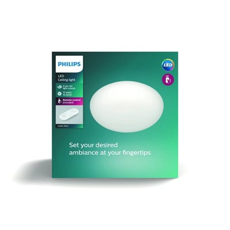 Toba přisazené LED svítidlo 1x23W 2800lm 2700-6500K IP20 37cm, bílé + ovladač 4