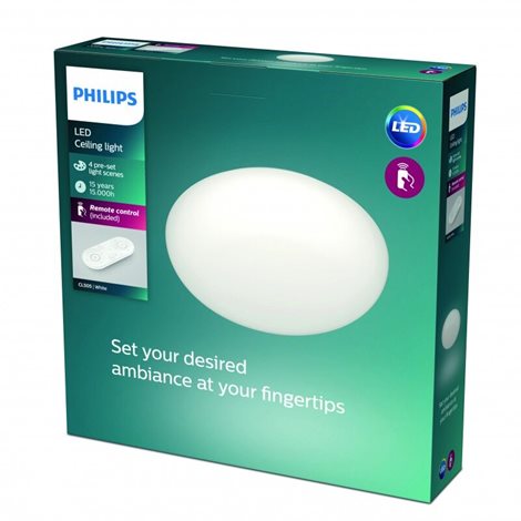 Toba přisazené LED svítidlo 1x23W 2800lm 2700-6500K IP20 37cm, bílé + ovladač 7