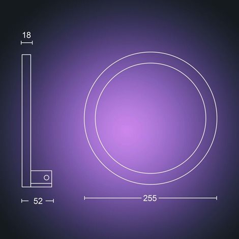 Hue WACA Sana nástěnné LED svítidlo 1x20W 1400lm 2000-6500K RGB IP20 25,5cm bílá 22