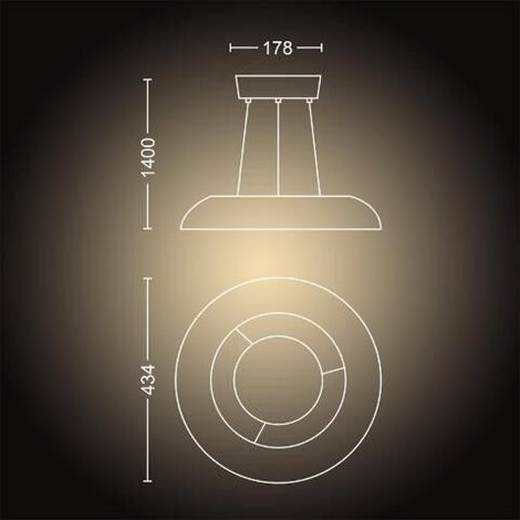 Hue WA Amaze závěsné LED svítidlo 25W 2900lm 2200-6500K IP20 43,4cm bílá + ovladač 3