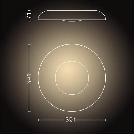 Hue WA Still stropní LED svítidlo 1x32W 2400lm 2200-6500K IP20 39,1cm černá + ovladač 8