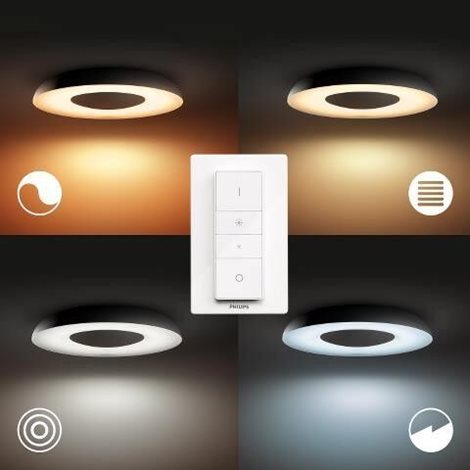 Hue WA Still stropní LED svítidlo 1x32W 2400lm 2200-6500K IP20 39,1cm černá + ovladač 5