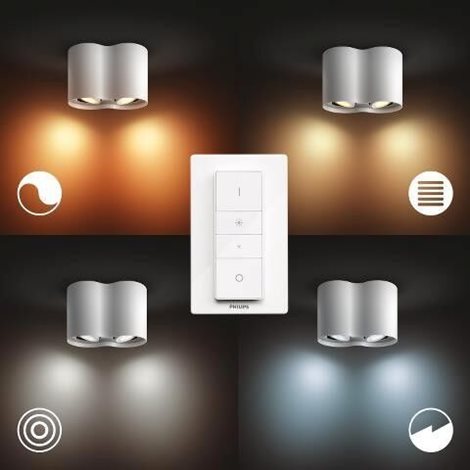 Hue WA Pillar bodové LED svítidlo GU10 2x5W 350lm 2200-6500K IP20 bílá + ovladač 3