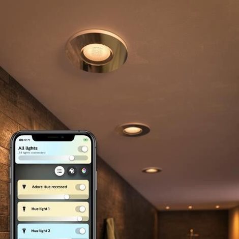 Hue WA Adore koupelnové zápustné LED svítidlo SET  3x5W 400lm 2200-6500K IP44 lesklý chrom + ovladač 6