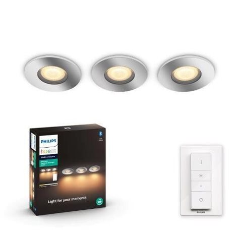 Hue WA Adore koupelnové zápustné LED svítidlo SET  3x5W 400lm 2200-6500K IP44 lesklý chrom + ovladač 1