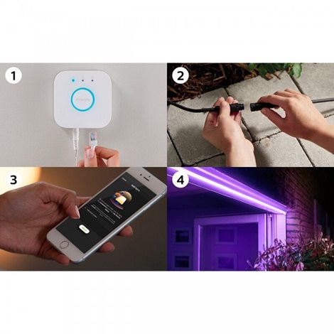 Hue WACA venkovní LED pásek 5m 37,5W 1490lm 2000-6500K RGB IP67 + napájecí jednotka 7