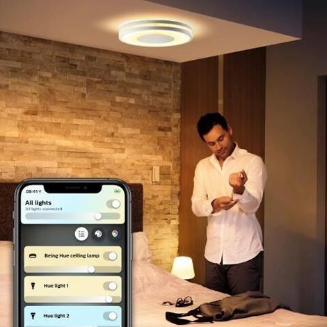 Hue WA Being stropní LED svítidlo 1x32W 2400lm 2200-6500K IP20 34,8cm bílá + ovladač 7