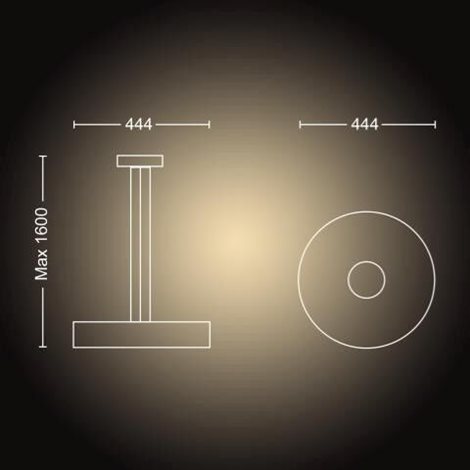 Hue WA Fair závěsné LED svítidlo  1x25W 2900lm 2200-6500K IP20 44,4cm bílá + ovladač 4