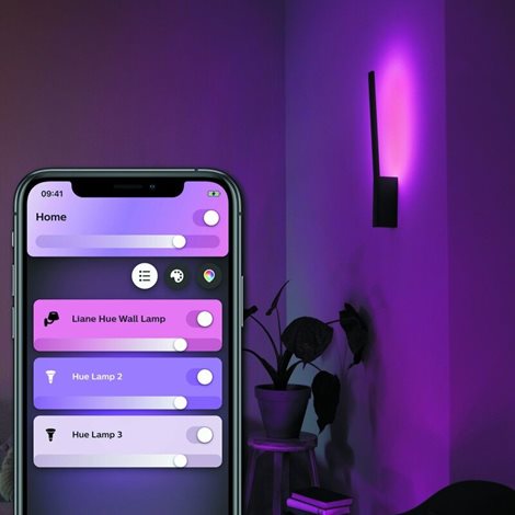 Hue WACA Liane nástěnné LED svítidlo 1x12,2W 850lm 2000-6500K RGB IP20 černá 11
