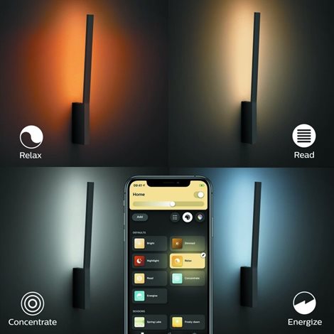 Hue WACA Liane nástěnné LED svítidlo 1x12,2W 850lm 2000-6500K RGB IP20 černá 5