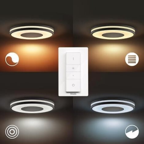 Hue WA Being stropní LED svítidlo 1x32W 2400lm 2200-6500K IP20 34,8cm černá + ovladač 3