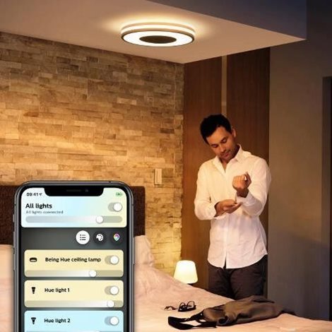 Hue WA Being stropní LED svítidlo 1x32W 2400lm 2200-6500K IP20 34,8cm černá + ovladač 4