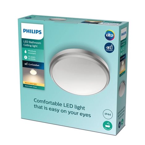 Doris CL257 koupelnové přisazené LED svítidlo 1x6W 600lm 2700K IP44 22cm, niklové 2