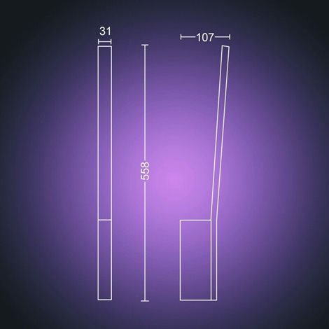 Hue WACA Liane nástěnné LED svítidlo 1x12,2W 850lm 2000-6500K RGB IP20 bílá 21