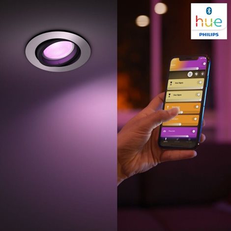 Hue WACA Centura podhledové svítidlo LED GU10 1x5.7W 350lm 2000-6500K RGB IP20 kulaté hliník 13