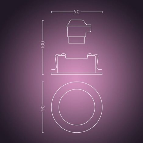 Hue WACA Centura podhledové svítidlo LED GU10 1x5.7W 350lm 2000-6500K RGB IP20 kulaté hliník 15
