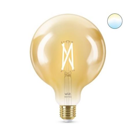 WiZ LED žárovka filament amber E27 G125 7W 640lm 2000-5000K IP20, stmívatelná 1