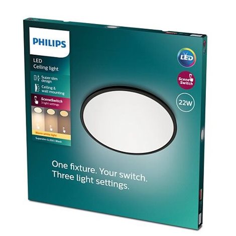 Superslim CL550 přisazené LED svítidlo 1x22W 2000lm 2700K IP20 43cm, krokově stmívatelné, černé 2