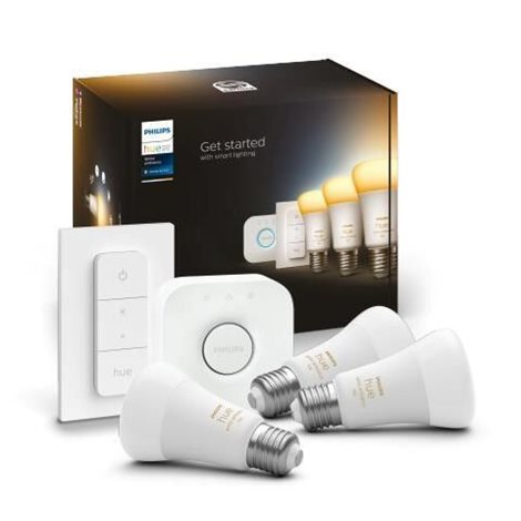 Hue sada Hue Bridge + 3x WA LED žárovka E27 A60 8W 1100lm 2200-6500K IP20 + ovladač 1