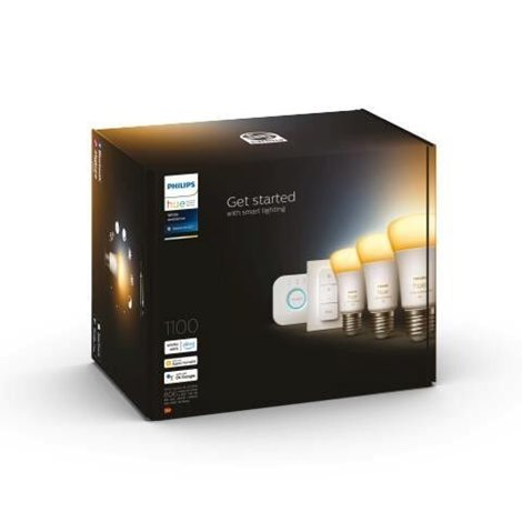 Hue sada Hue Bridge + 3x WA LED žárovka E27 A60 8W 1100lm 2200-6500K IP20 + ovladač 2