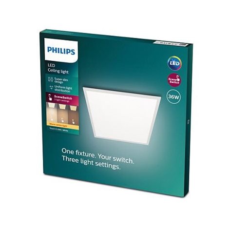 Superslim Touch CL560 stropní LED panel 1x36W 3300lm 2700K krokové stmívání 60cm hranatý IP20, bílý 5