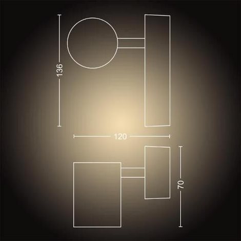 Hue WA Adore koupelnové bodové LED svítidlo GU10 1x5W 350lm 2200-6500K IP44 bílá + ovladač 8