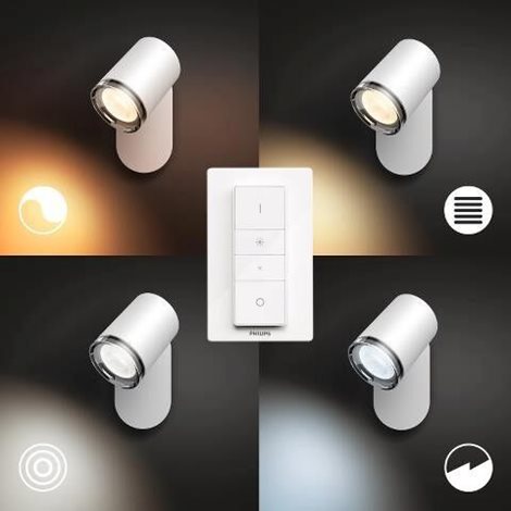 Hue WA Adore koupelnové bodové LED svítidlo GU10 1x5W 350lm 2200-6500K IP44 bílá + ovladač 5