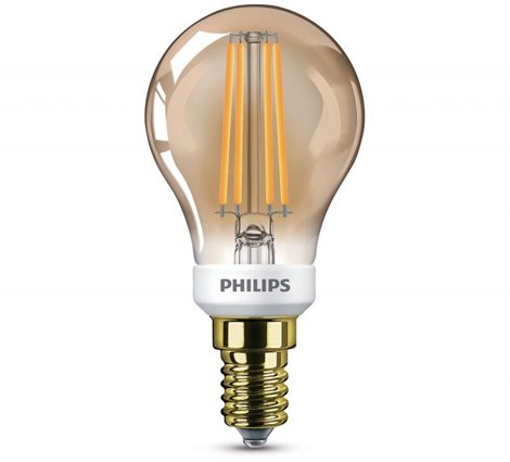 Vintage LED žárovka E14 P45 5W 350lm 2200K stmívatelná, gold 1