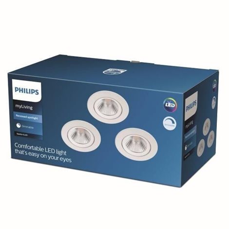 Sparkle podhledové LED svítidlo 3x5,5W 350lm 2700K IP20 8,5cm kulaté stmívatelné, bílé 2