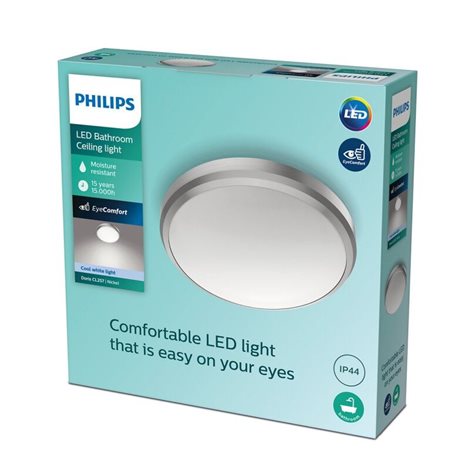 Doris CL257 koupelnové přisazené LED svítidlo 1x6W 640lm 4000K IP44 22cm, niklové 2
