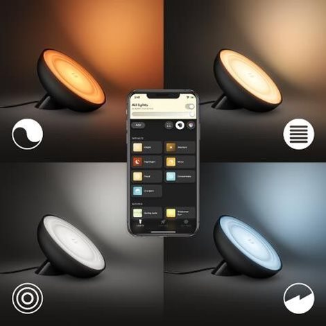 HUE WACA Bloom stolní LED lampa 1x7,1W 500lm 2000-6500K RGB IP20 černá 4