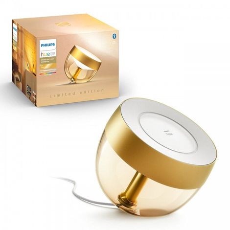 Hue Iris BT STOLNÍ LAMPA LED 8,1W 570lm 2000-6500K, 16mil. barev, zlatá - LIMITOVANÁ EDICE 1